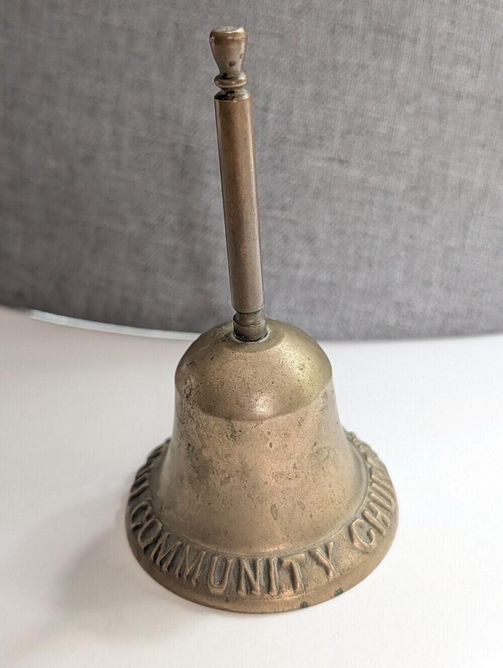 Antique Vintage Rare 1921 Elmwood Community Church Collectible Brass Hand Bell